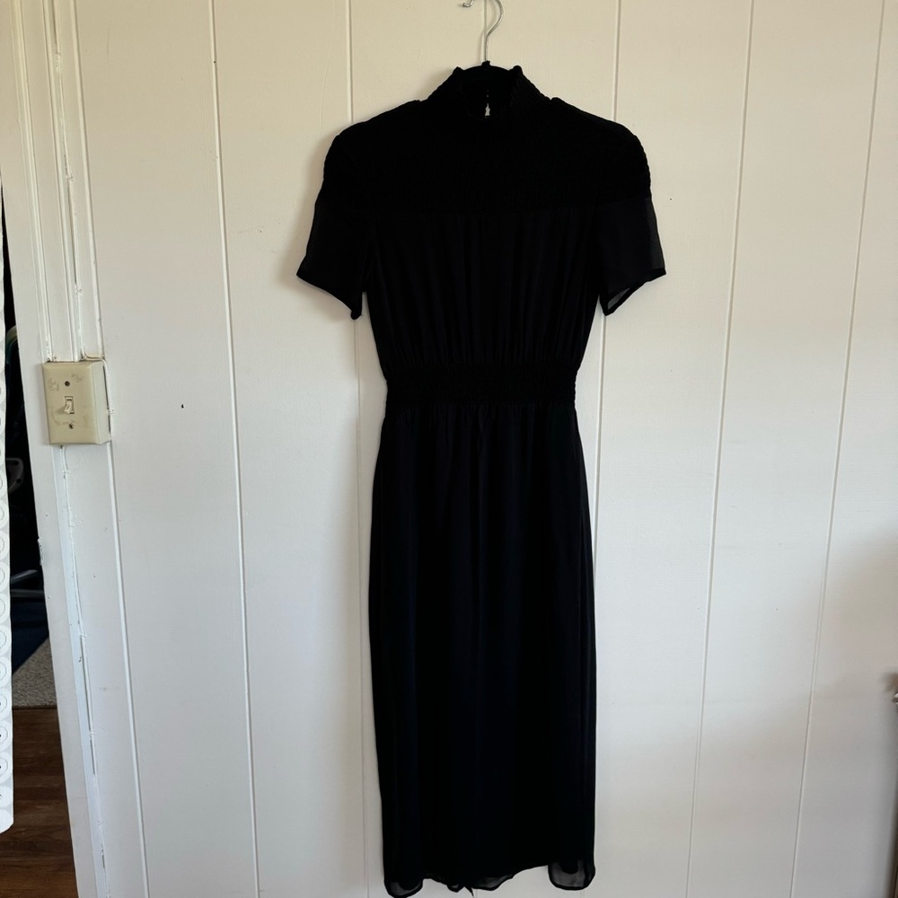 Stolen Girlfriends Club Black Smocked Maxi Dress Small BNWT